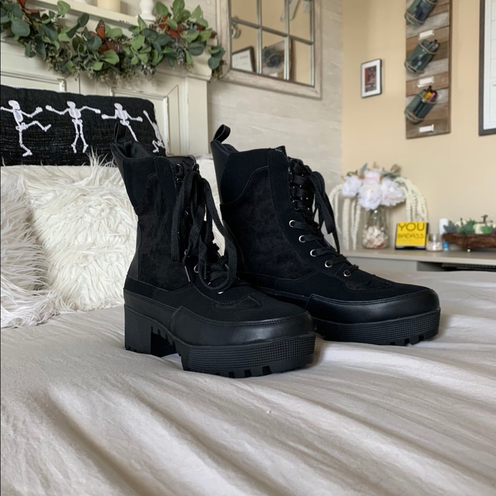 Black Combat Boots (never worn)